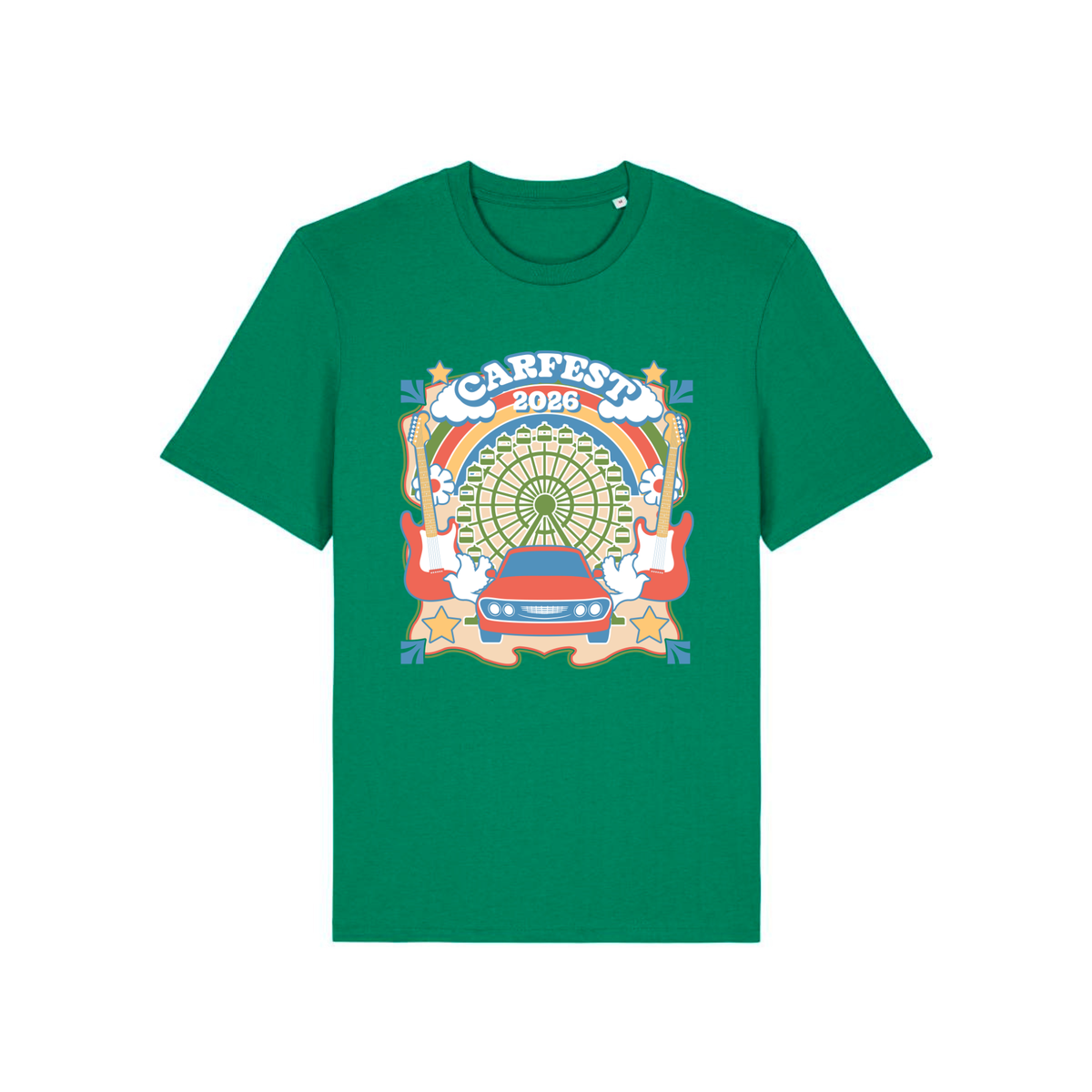 Carfest Retro Artwork Green T-Shirt