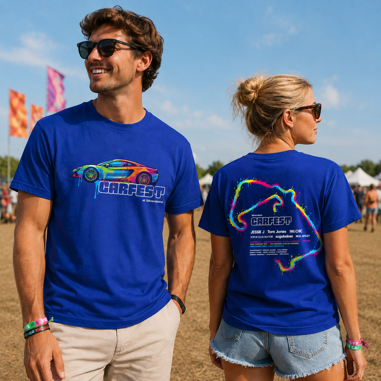 Carfest Line Up Paint Splash Car T-Shirt