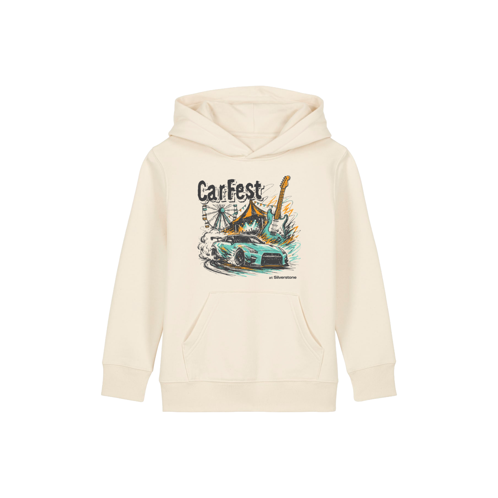 Kids Carfest Festival Sketch Natural Hoodie